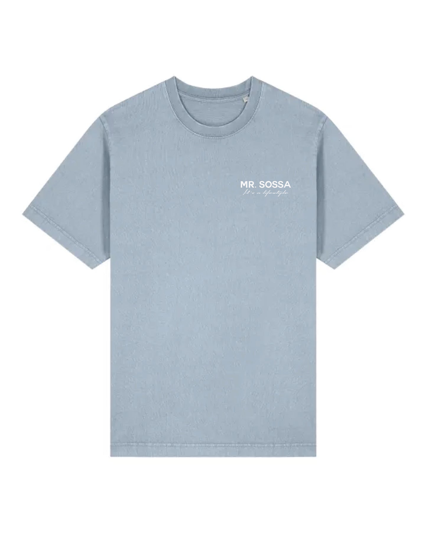 MrSossa logo Tee Blue Stone